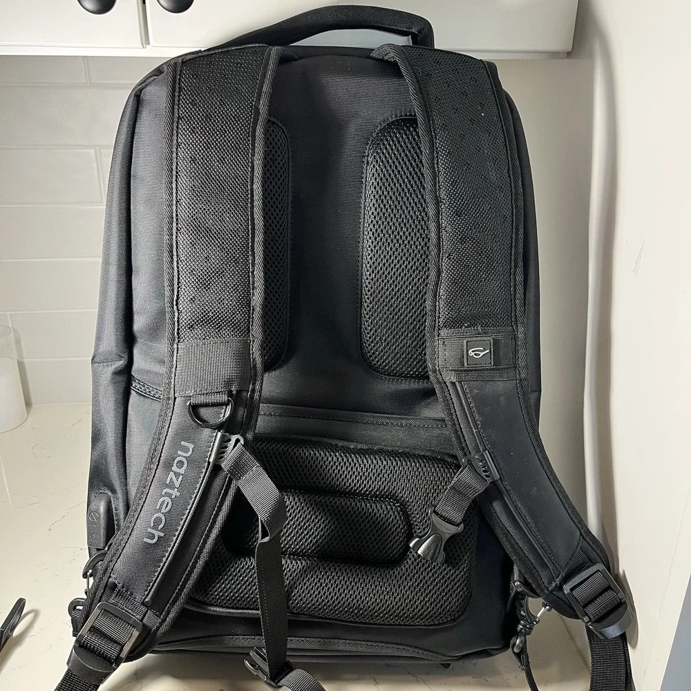 Naztech Black Backpack SmartPack Multi-Utility Travel Bag Rain Cover RFID Block